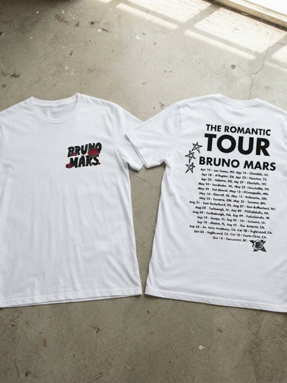 Bruno Mars The Romantic Tour Graphic T-Shirt